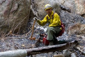 라 호야 인디언 보호구역의 인디언 관리국 소방관