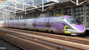 V2편성 신세기 에반게리온호 열차 전경