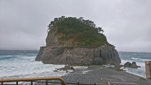 마에하마 해안에 있는 니이지마의 육계도 "토리시마" 간조 때 건너갈 수 있다.