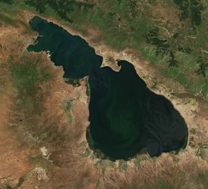 유럽 연합의 코페르니쿠스 프로그램의 Sentinel-2A 위성 사진.