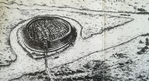 오폴레의 중세 초기 폴란드 요새의 현대 모델