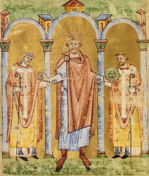 1014–1024}}년에 제온 복음서에 묘사되어 있다.