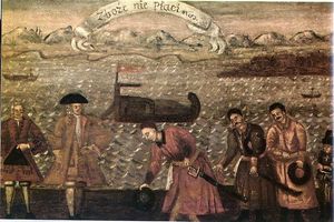  "…그리고 팔리지 않을 때". 두 그림은 폴란드-리투아니아 귀족 계급에게 오랫동안 이익을 가져다준 농업이 17세기 후반부터 쇠퇴하기 시작했음을 나타낸다.