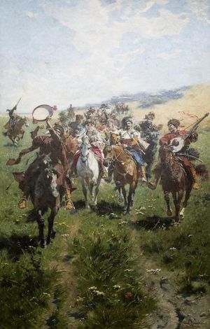 코사크의 결혼식. 유제프 브란트 그림.