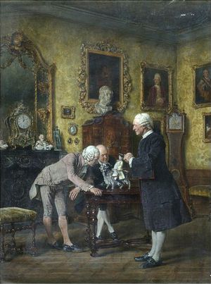 폰 브륄 백작이 그의 사치스러운 마이센 자기를 전시하고 있다.