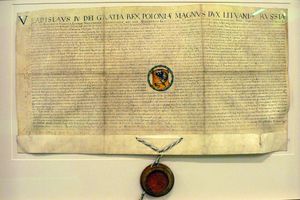 바사 왕조(Władysław IV Vasa)의 국왕이 비르자이에 마그데부르크법을 승인하는 문서
