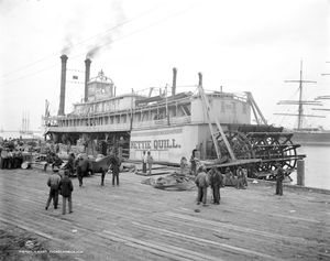 1906년 앨라배마에서 촬영된 네티 퀼은 전형적인 초기 스터언휠러 설계를 보여준다.