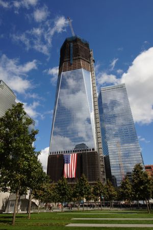 2011년 9월 18일 당시 건설 중이던 원 월드 트레이드 센터
