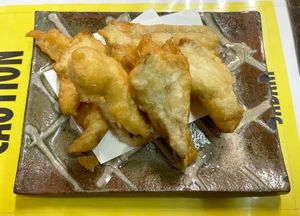 오키나와의 흑 전복 버섯 덴푸라.