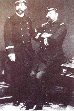 해군 중위 에밀 뒤보크와 프리게이트 함장 팔마 고르동, 석포만 해전에서 프랑스 어뢰정의 지휘관