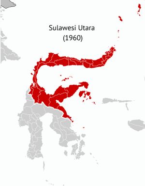 1960년부터 2000년까지 북술라웨시주 영토 축소.