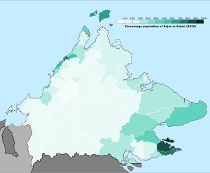 2020년 말레이시아 사바 주의 주별 선거구별 바자우족 인구 비율