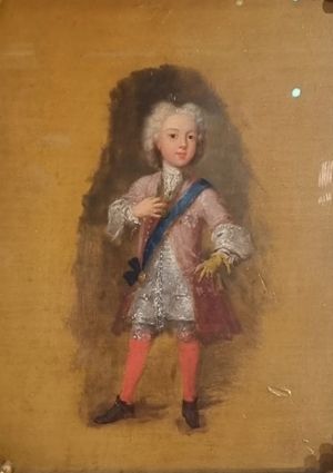 1725년, 5세의 찰스 초상화, 궁정 화가 안토니오 다비드가 그림.