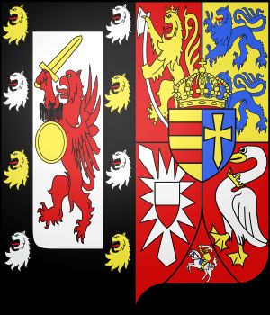 홀슈타인-고토르프-로마노프 가의 문장. 왼쪽의 그리핀 문장이 로마노프 가의 문장.