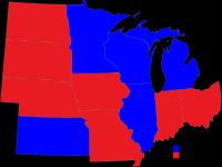 2024년 현재 중서부 주지사들의 정당별 분포