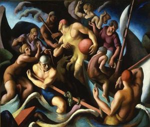 토마스 하트 벤튼(Thomas Hart Benton), 칠마크 사람들, 1920, 허쉬혼 박물관과 조각 정원(Hirshhorn Museum and Sculpture Garden), 워싱턴 D.C.