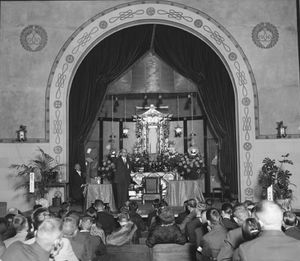 1925년경 로스앤젤레스 험파 혼간지 불교 사찰의 예배