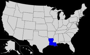 미국 내 케이준 언어 분포