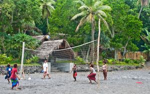 바누아투 탄나섬에서 열린 비치 발리볼 경기 (2009년)