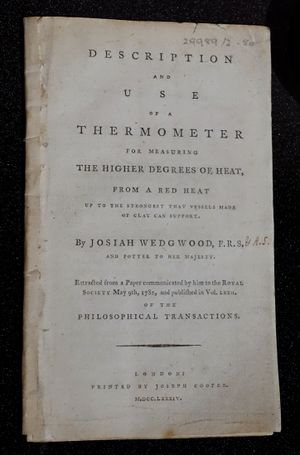 세라믹 고온계 개발에 관한 왕립 학회에 제출한 그의 논문