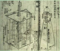 일본 시계의 메커니즘 그림. 『기교도휘』, 1796.