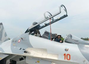 인도네시아 공군 Su-30에 탑승한 인도네시아 대통령 조코 위도도