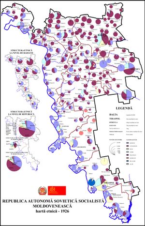 몰도바 자치 소비에트 사회주의 공화국(MASSR)의 민족 구성, 1926년