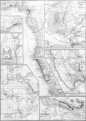 1885년 아프리카와 파푸아 뉴기니의 독일 식민지
