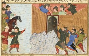 1261-63년 모술 포위전을 묘사한 페르시아 미니어처