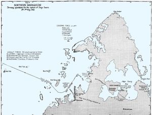 철갑 작전 당시 디에고수아레즈의 전투 지도.