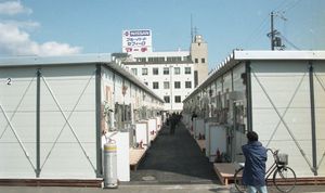 고베시 와키노하마초에 지어진 가설주택.