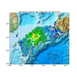 게이요 지진 진도 분포도