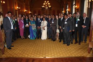 2015년 7월 27일 런던에서 열린 행사에 참석한 웨스트 벵골 주 정부 총리 마마타 바네르지.