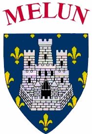 15세기 멜룅 방패 – "멜룅(센에마른): 금색 백합 문양 위에 은색 3개 탑이 있는 성. 멜룅은 왕실 영지의 원래 요새 중 하나였다. 모토: fida muris usque ad mures(성벽에서 쥐까지 충실하게), 1420년 포위 공격을 기억하며, 당시 주민들은 쥐를 먹어야 했다."