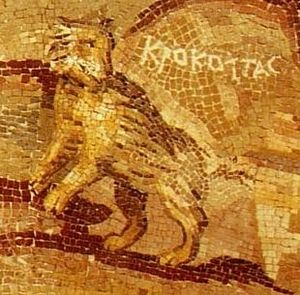 팔레스트리나 나일 모자이크에 묘사된 줄무늬하이에나.