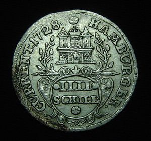 함부르크의 은화 4 실링, 1728