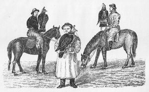 1870년대 카자흐스탄의 부르쿠트 매사냥꾼의 삽화