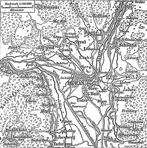 1888년 지도에 나타난 메라노와 주변 지역