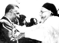 이집트 대통령 나세르를 만나는 이드리스 국왕