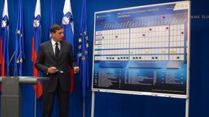 파호르가 정부의 개혁 프로그램을 발표하고 있다.