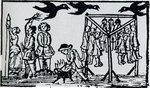 1728년 덴마크에서 도둑의 채찍질과 낙인