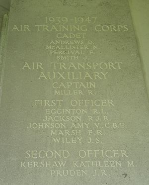 제2차 세계 대전 중 실종되어 사망으로 추정되는 영국 항공 운송 보조(ATA) 인원을 위한 기념관