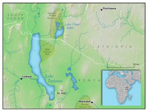 MCU에서 와칸다는 투르카나 호수 바로 북쪽에 위치하며, 케냐, 에티오피아, 우간다, 남수단과 접경하는 것으로 설정되어 있다.
