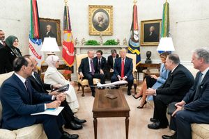 2019년 11월, 오브라이언, 트럼프, 그리고 마이크 폼페이오가 터키 대통령 레제프 타이이프 에르도안과 함께.