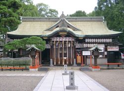 아베노 신사(阿部野神社). 아키이에를 모신 신사이다.