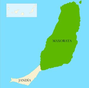 푸에르테벤투라섬의 식민지 이전 두 왕국: 잔디아와 막소라타