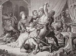 마치 백작 로저 모티머를 체포하는 에드워드 3세와 이를 제지하려는 이자벨라를 그린 그림