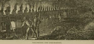 1879년의 탄광 채굴과 코크스 연소 그림