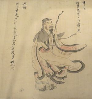 청나라 시대 첸 홍쇼우의 수묵채색 비단 그림, 호놀룰루 미술관 소장,  "도연명 일생의 장면" 중 "귀거래도"