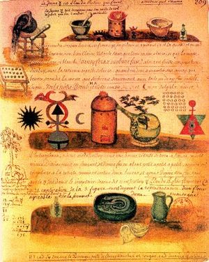 작업의 순서를 보여주는 니콜라 플라멜의 묘약 삽화